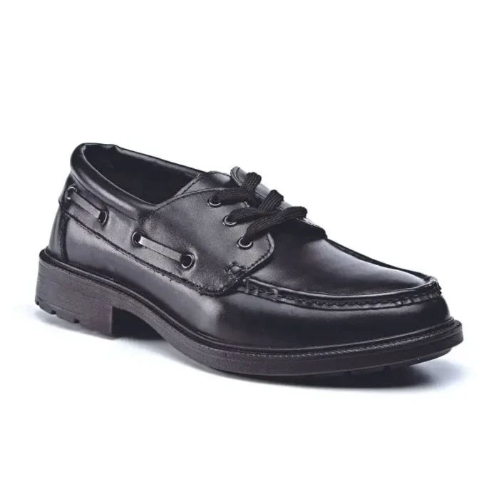 Black Executive Leather Boat Shoe S1P - Image 1