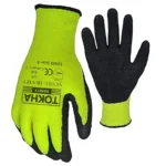 Hi - Viz 7 Black Latex Coated Work Glove With Yellow Thermal Liner