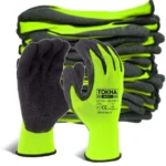 Hi - Viz 7 Black Latex Coated Work Glove With Yellow Thermal Liner - Image 5