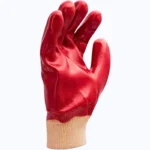 FC320 Polyester Liner With Full Red PVC Coated Work Glove Elastic Cuff - Image 3