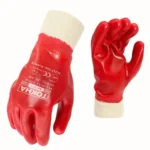 FC320 Polyester Liner With Full Red PVC Coated Work Glove Elastic Cuff