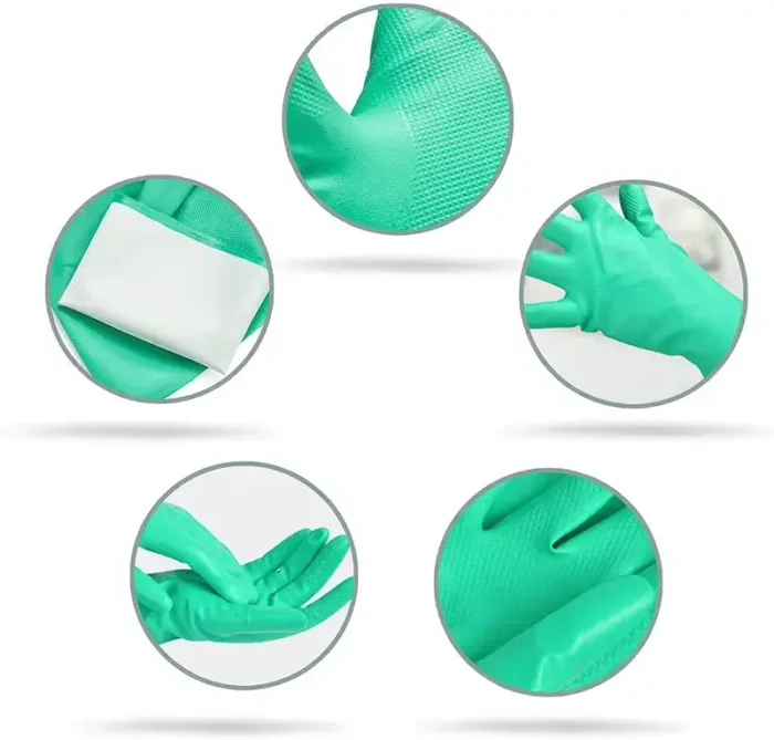 Green Nitrile Rubber Household Gloves - Image 2