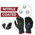 240Pair Black 103BB Nitrile Coated Work Gloves (Size: XL) - Image 5