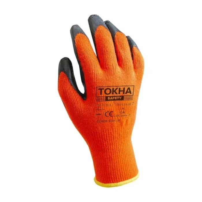 Thermal 7 Black Latex Coated Work Glove With 10 Gauge Orange Thermal Liner - Image 6