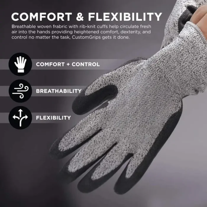 503FLX Foam Coated Level 5 Cut Proof Oil Protection Glove - Image 3