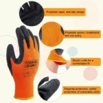 Thermal 7 Black Latex Coated Work Glove With 10 Gauge Orange Thermal Liner - Image 3