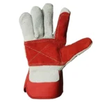 Double Palm Canadian Leather Red Rigger Gloves - Image 2