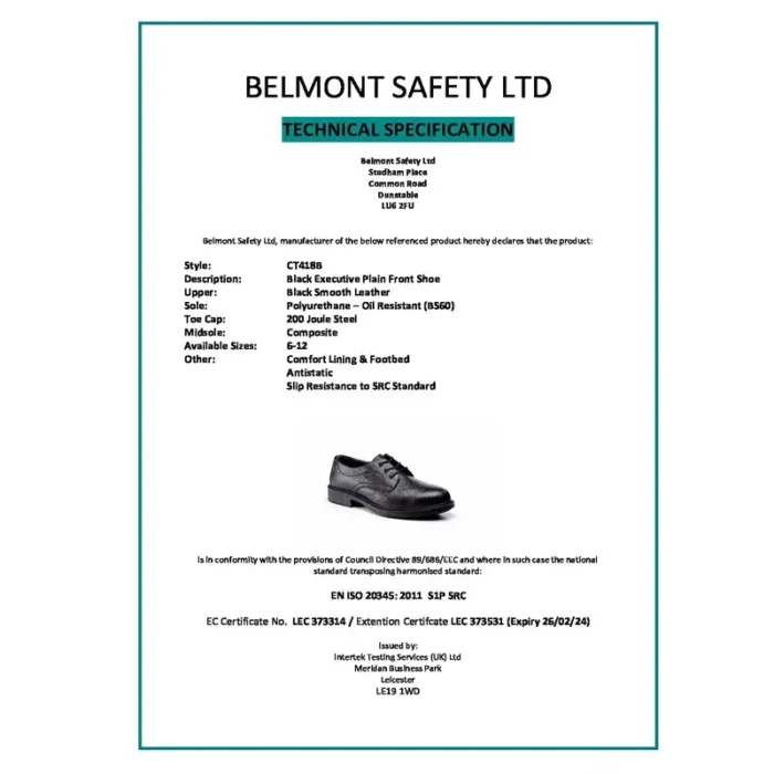 MANHATTAN Executive Plain Front Shoe S1P - Image 4