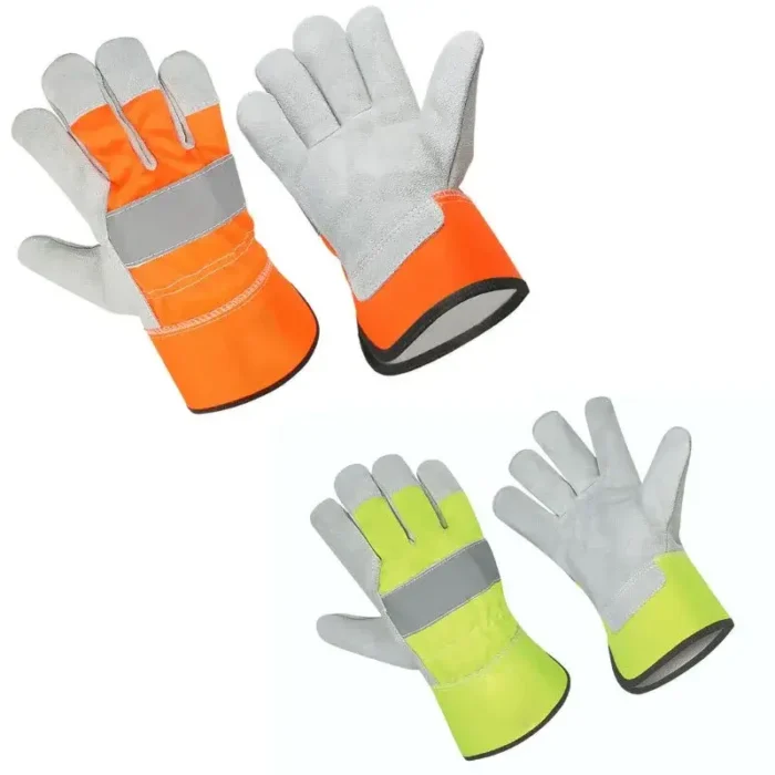 Hi-Viz Thermal Rigger Leather Gloves - Image 1