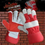 Double Palm Canadian Leather Red Rigger Gloves - Image 3