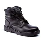 black leather derby boot