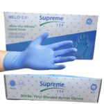 10 Boxes Blue Nitrile Vinyl Blended Disposable Work Gloves - Image 2