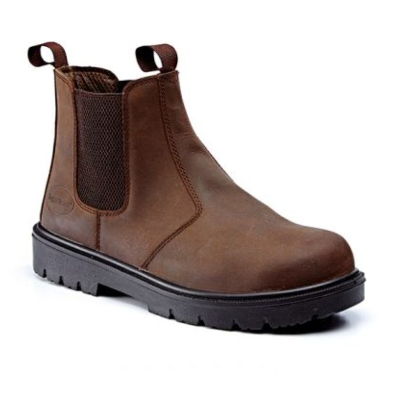 Brown Waxy Finish Leather Chelsea Boot