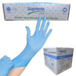 10 Boxes Blue Nitrile Vinyl Blended Disposable Work Gloves