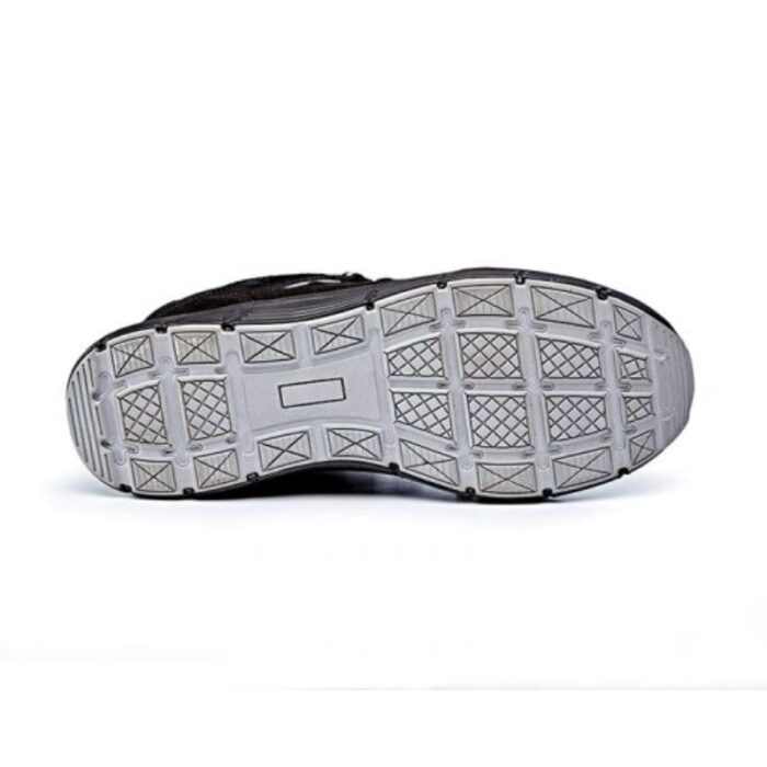 Lightweight Safety Trainer Shoes Black/Grey Premium Suede Leather Upper, Steel Toe Cap, Slip-Resistant Sole - Image 2