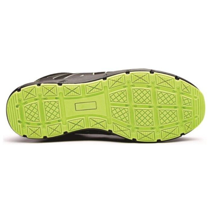 Safety Trainer Work Shoes Black/Lime Steel Toe Comfort Mesh Lining, Slip-Resistant Sole, Lightweight Design - Image 2