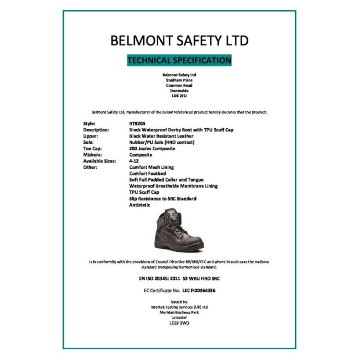 Waterproof Derby Shoes with Scuff Cap Composite Toe, Slip-Resistant Safety Shoe - Black - Image 3