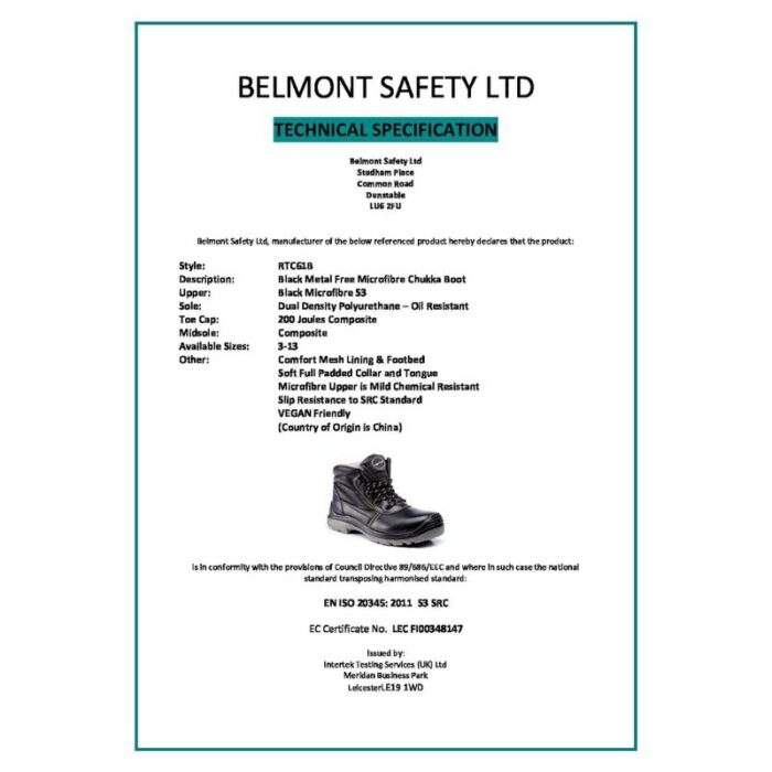 Chukka Boot Black Microfibre Metal-Free Comfortable, Slip-Resistant Safety Footwear - Image 3