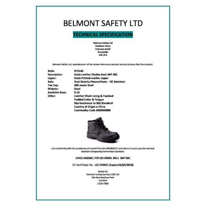 Leather Chukka Boot BARSTOW Printed Upper, Steel Toe Cap, Slip-Resistant Sole SBP SRC Certified - Black - Image 2