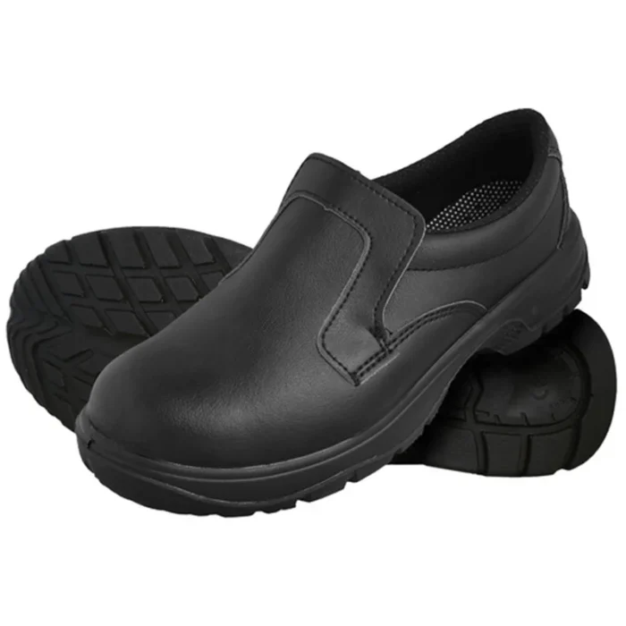Slip On Shoe Microfibre Boot Water-Resistant, Steel Toe, Slip-Resistant Sole - Black - Image 1