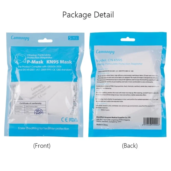 KN95 Respirator Mask, 5-Layer Breathable Disposable Face Mask 100Pcs. (20 Box) - Image 4
