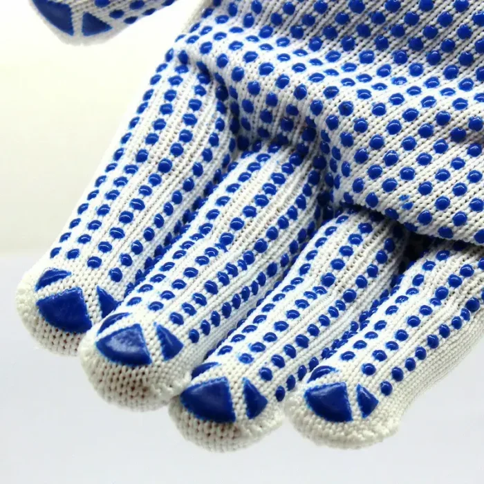 PVC Polka Dot Gloves Cotton Mix Nylon Protective Work Gloves for Factory Garden Working - Image 4