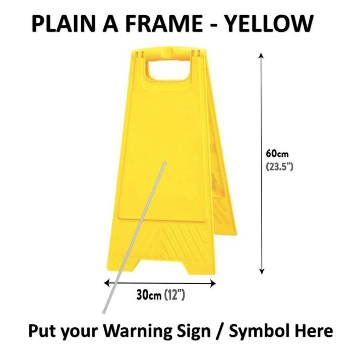 Yellow Plain A Frame For Caution / Warning Sign - Size 60 x 30 CM - Image 2